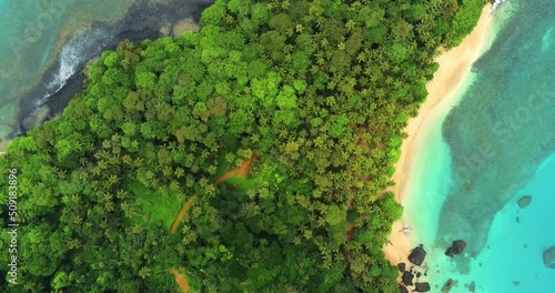 From above the forest betwen Banana beach and Burra beach at Prince Island, Sao Tome,Africa photo