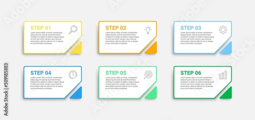 Infographic design with icons and 6 options or steps. infographics for business concept
