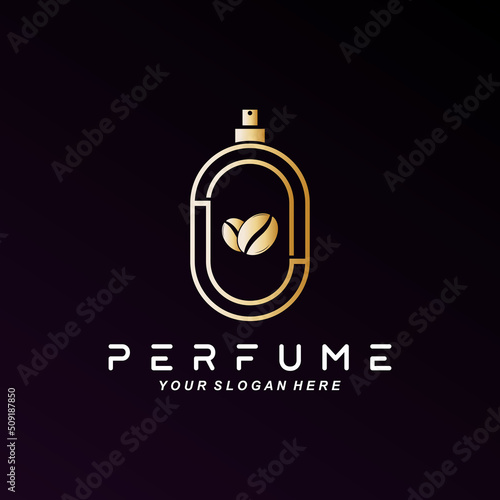 Luxury perfume bottle logo design, illustration for cosmetics, beauty, salon, company products,