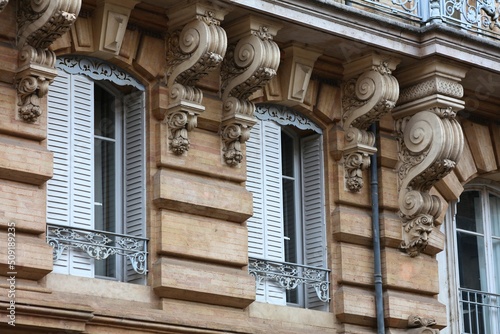 Architecture corbel in Toulouse, France photo