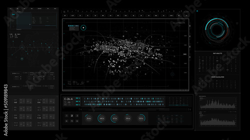 Sci-Fi futuristic user interface hud design panel 003