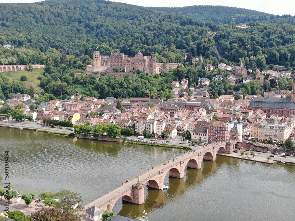 Cityscape of Heidelberg, Germany during golden hour