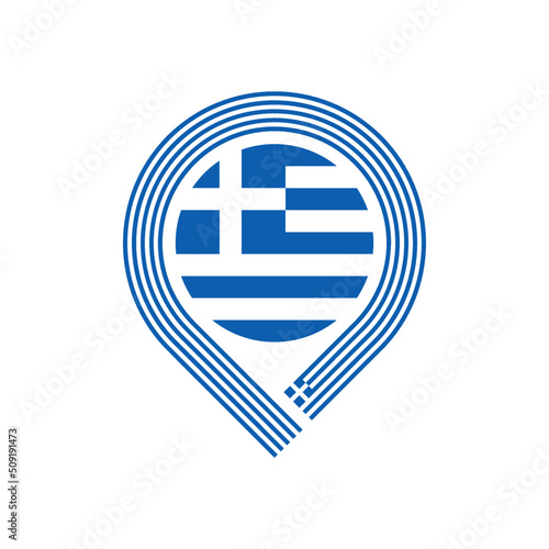 greece flag map pin icon. vector illustration isolated on white background