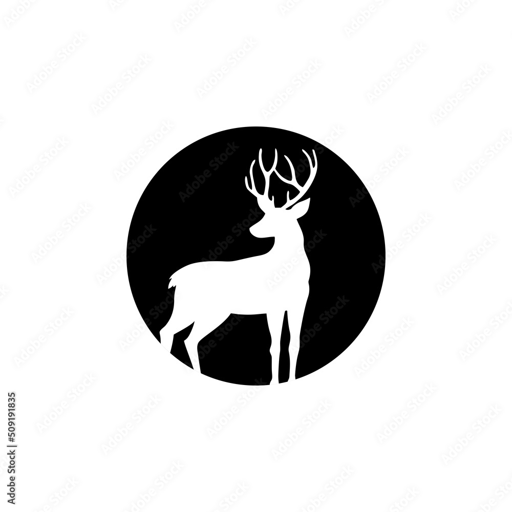 Fototapeta premium Deer logo, design icon, deer circular icon, geometric deer logo concept, deer logo vector EPS 10