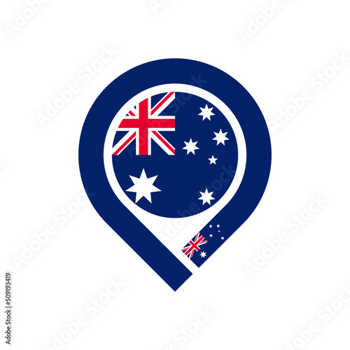 australia flag map pin icon. vector illustration isolated on white background