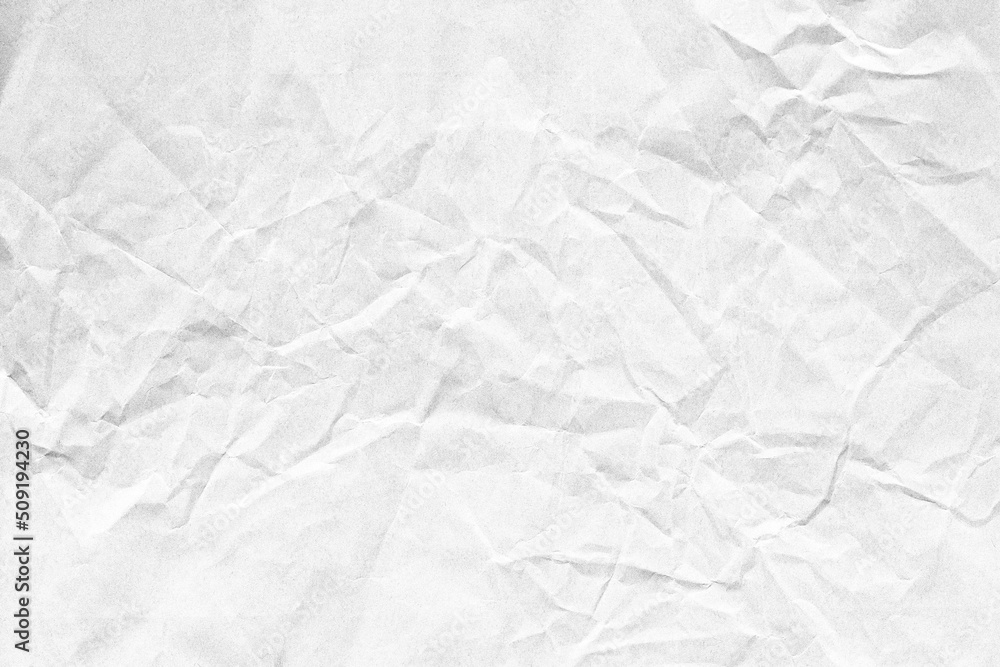 Fototapeta premium White crumpled background paper surface texture macro details