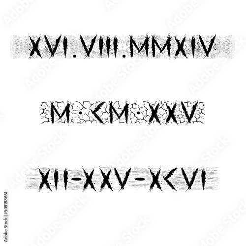 Runic roman numbers date tattoo