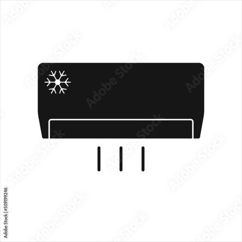Cooling air conditioner vector icon. Wall unit mini split air conditioning system, room climate control icon