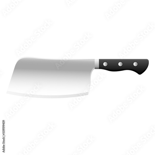 Cartoon kitchenware cultery butcher knife gray gradient color