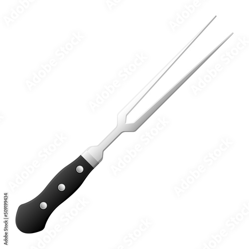 Cartoon kitchenware cultery carving fork gray gradient color