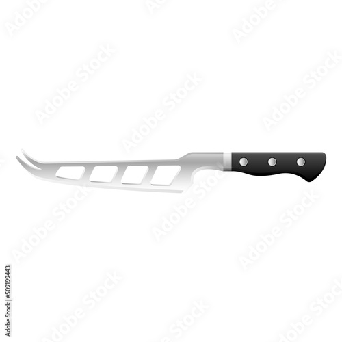 Cartoon kitchenware cultery knife with holes gray gradient color