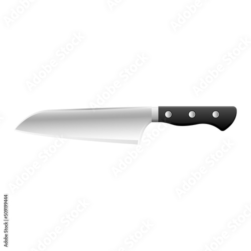 Cartoon kitchenware cultery butcher knife gray gradient color