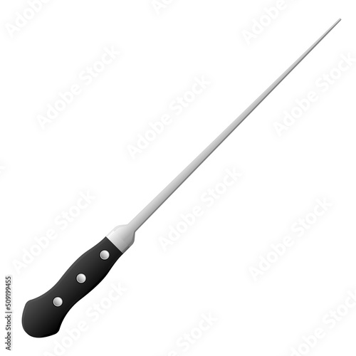 Cartoon kitchenware cultery roasting stainless stick gray gradient color
