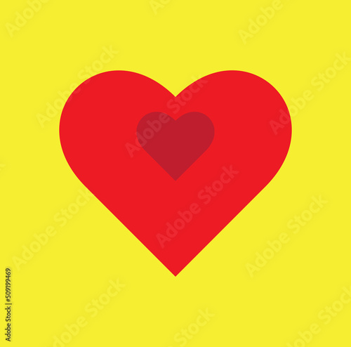 red heart. With custom graphics design. Vector love