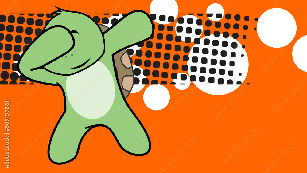 Obraz premium dab pose turtle cartoon in vector format