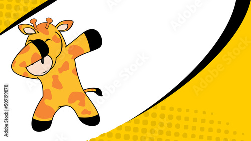 dab pose giraffe cartoon in vector format