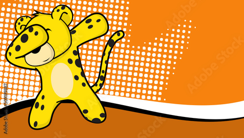dab pose leopard cartoon in vector format