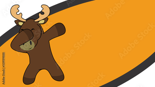dab dabbing pose moose cartoon in vector format