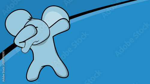 dab pose elephant cartoon in vector format