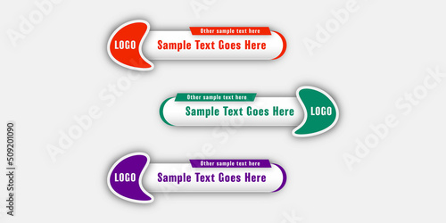 Gradient geometric lower third banner template design premium Vector