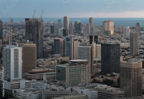 Tel Aviv architecture. Modern buildings view above