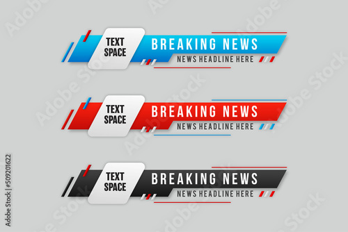 Stylish Gradient lower third banner template design premium Vector