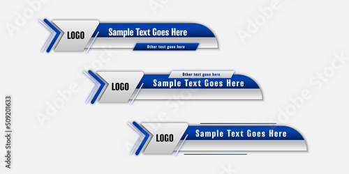 Geometric lower third banner template design premium Vector