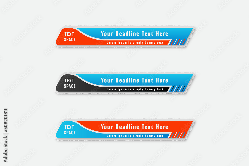Lower third banner template design premium Vector Lower third banner template design premium Vector