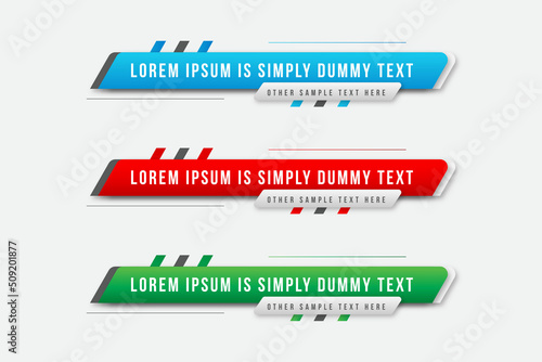 Gradient geometric lower third banner template design premium Vector