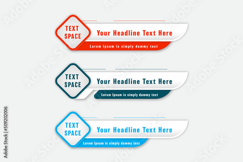 Stylish geometric lower third banner template design premium Vector