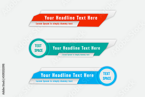 Stylish geometric lower third banner template design Vector