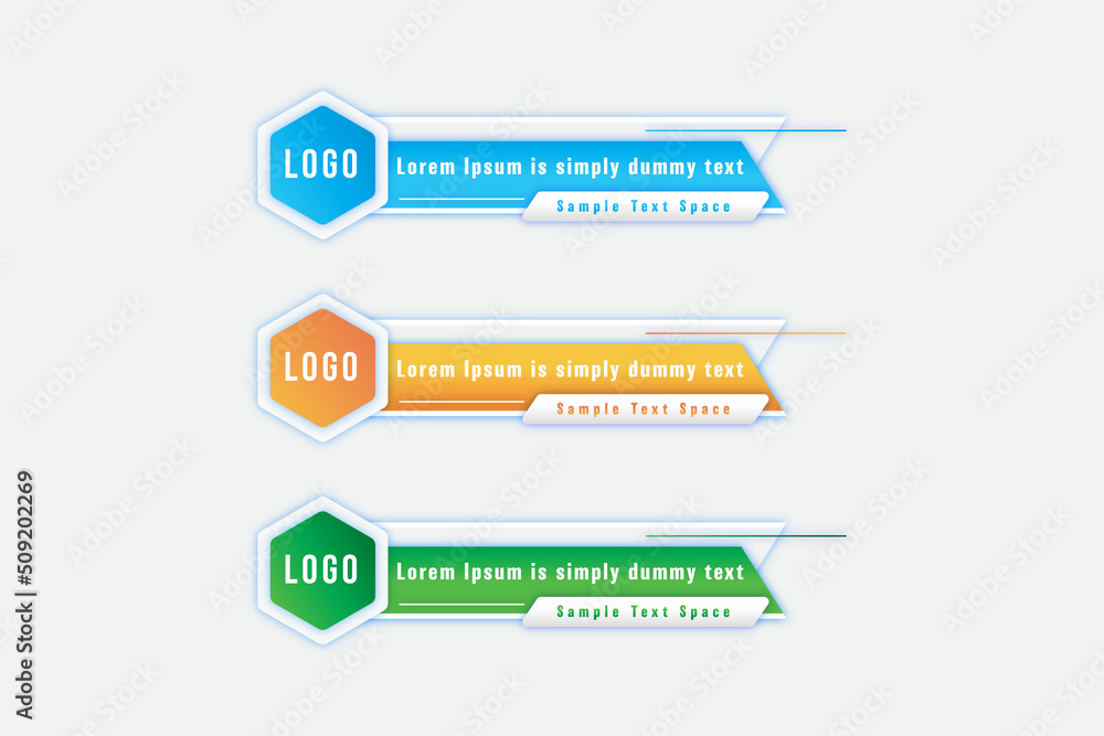 Stylish Gradient lower third banner template design Vector Stylish Gradient lower third banner template design Vector