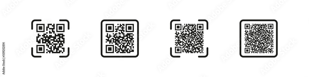 Qr code. Scan me vector sign. Qrcode symbol. Black square qr code icon. Qr code. Scan me vector sign. Qrcode symbol. Black square qr code icon.