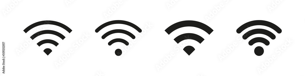 Wi-fi icon. Wifi sign set. Isolated wi fi vector symbol. Wireless internet signal bars. Connection wifi sign on white backgroud. Wi-fi icon. Wifi sign set. Isolated wi fi vector symbol. Wireless internet signal bars. Connection wifi sign on white backgroud.