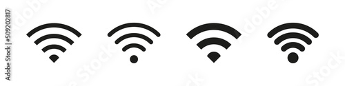 Wi-fi icon. Wifi sign set. Isolated wi fi vector symbol. Wireless internet signal bars. Connection wifi sign on white backgroud.