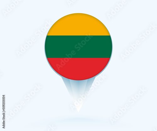 Map pointer with flag of Lithuania. Free Download Map pointer with flag of Lithuania. - GFXLoad