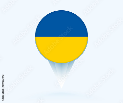 Free Download Map pointer with flag of Ukraine. - GFXLoad