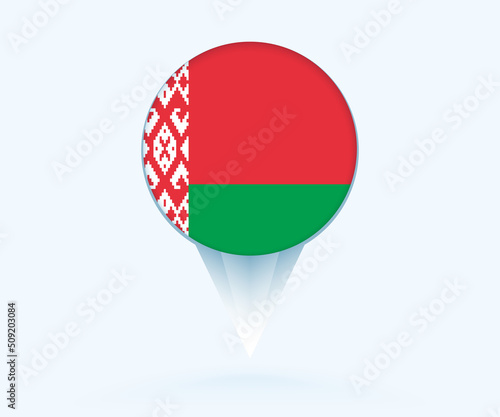 Free Download Map pointer with flag of Belarus. - GFXLoad