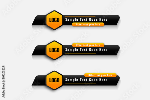 Stylish Gradient geometric lower third banner template design premium Vector