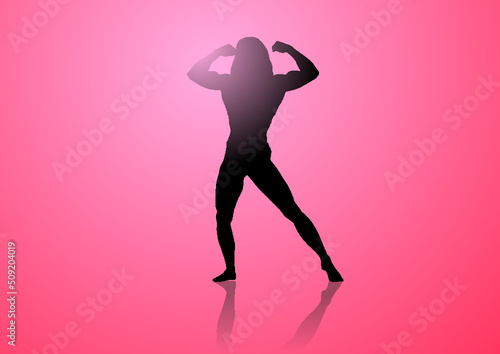silhouette of a bodybuilder girl