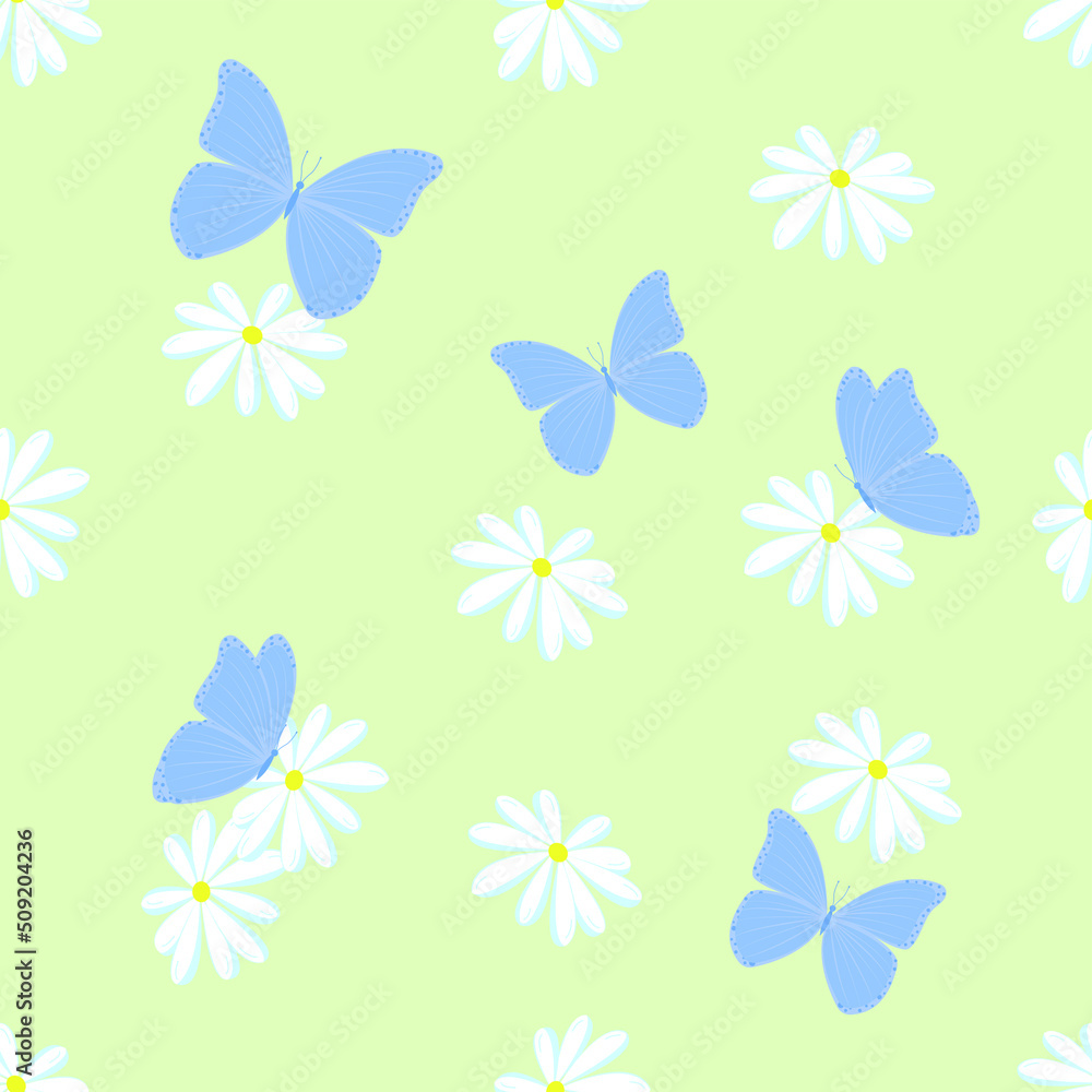 Pattern butterflies and daises