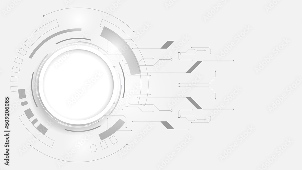 Obraz premium Grey white Abstract technology background, Hi tech digital connect, communication, high technology concept
