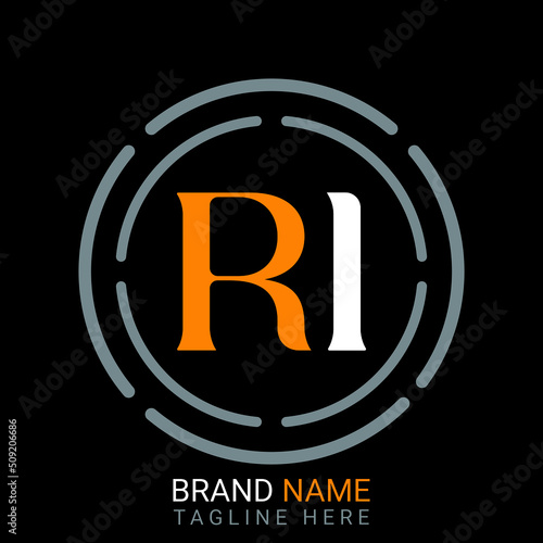 Rl Letter Logo design. black background.