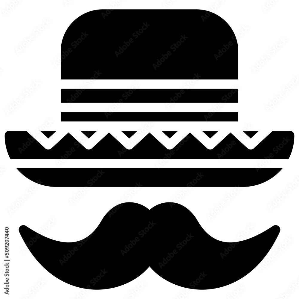Hat and mustache icon, Festa junina related vector Hat and mustache icon, Festa junina related vector