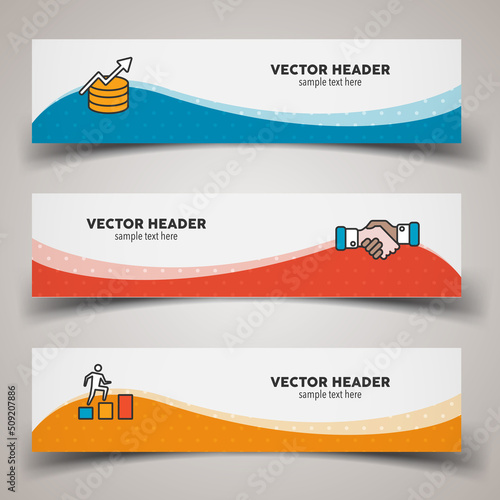Three linkedin banners template