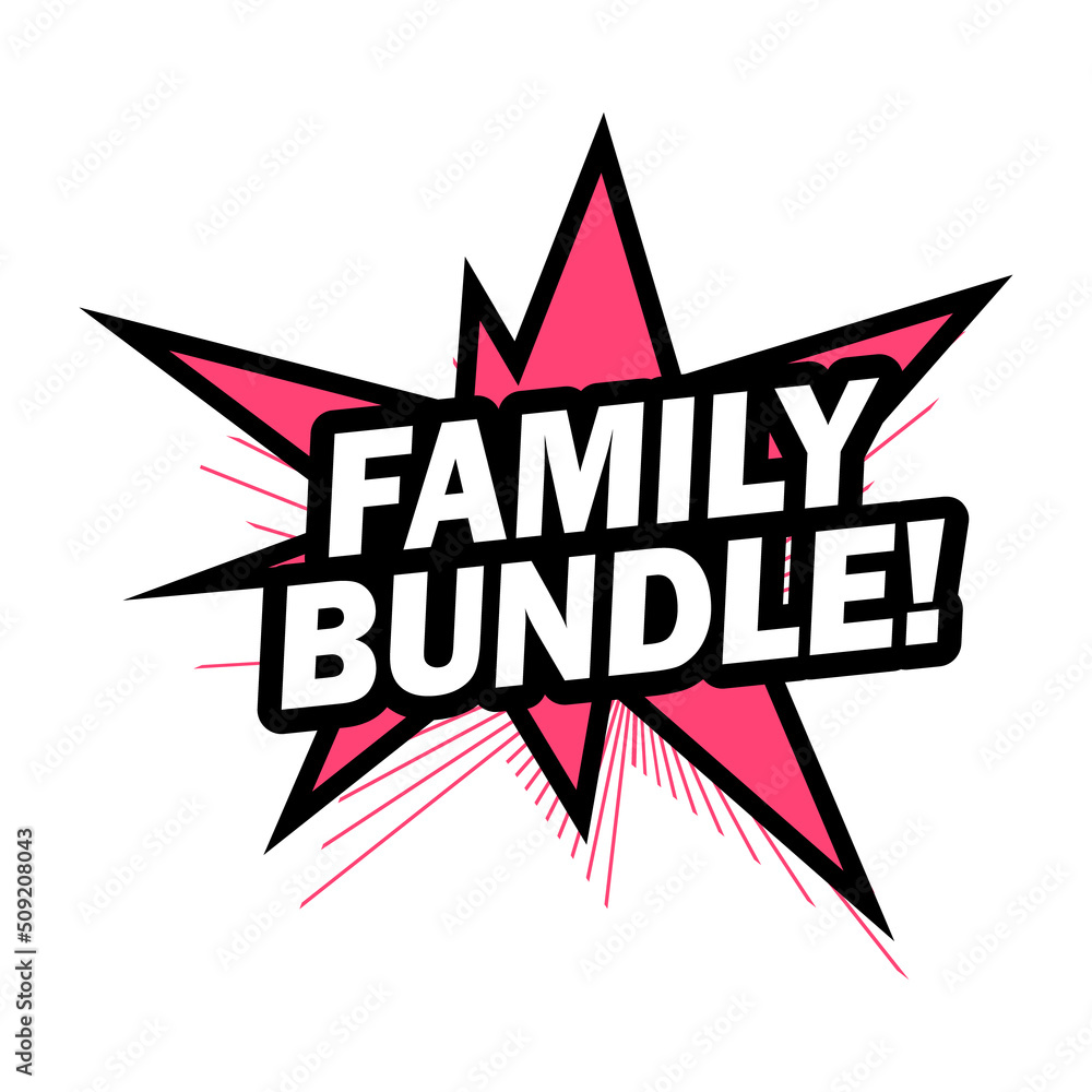 Fototapeta premium Phrase Family Bundle. concept offer