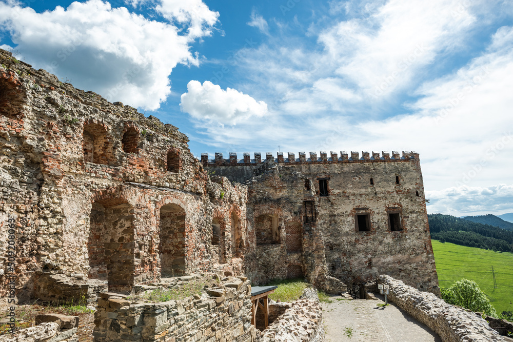 Fototapeta premium Stara Lubovna Castle in Slovakia. Exterior of open air museum, Slovak Republik