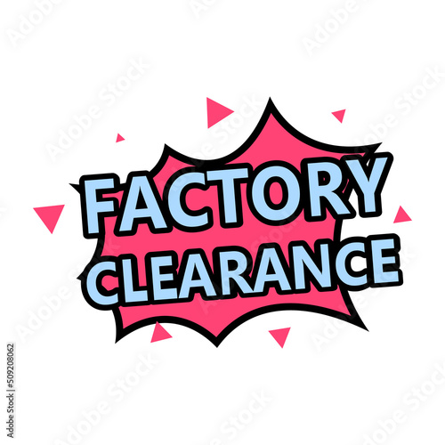 Written factory clearance  concept offer
