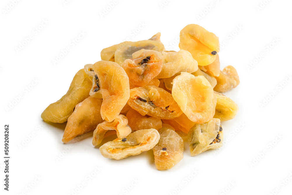 Dried passion fruit isolated on a white background. Dried passion fruit isolated on a white background.