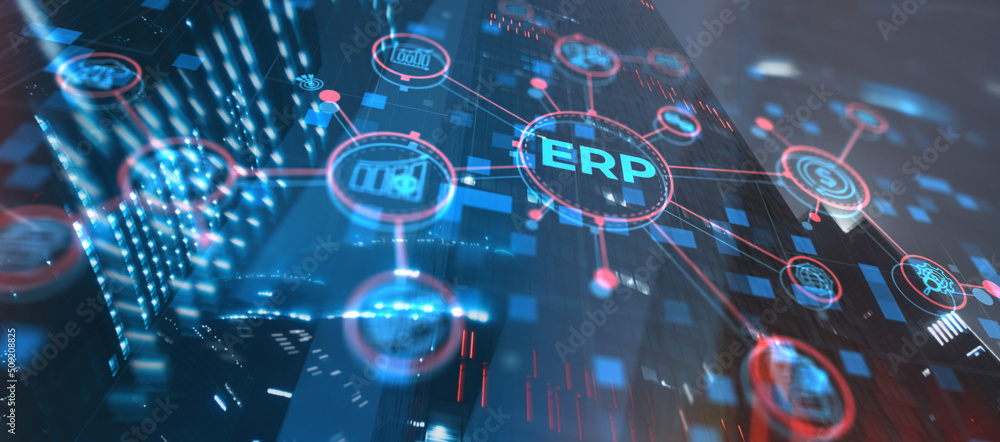 Enterprise Resource Planning ERP Management Business Technology Concept Enterprise Resource Planning ERP Management Business Technology Concept